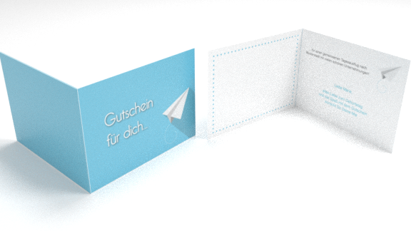 Gutschein Papierflieger universell (Blau)