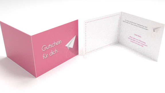 Gutschein Papierflieger universell (Pink)