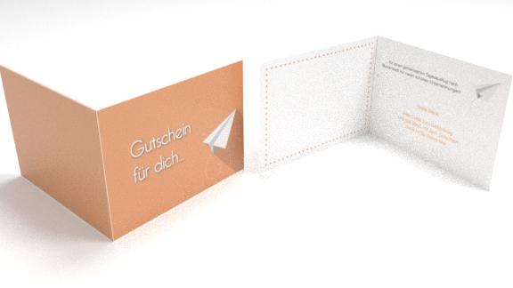 Gutschein Papierflieger universell (Orange)