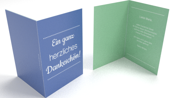 Dankeskarte Typografie (Dunkelblau)