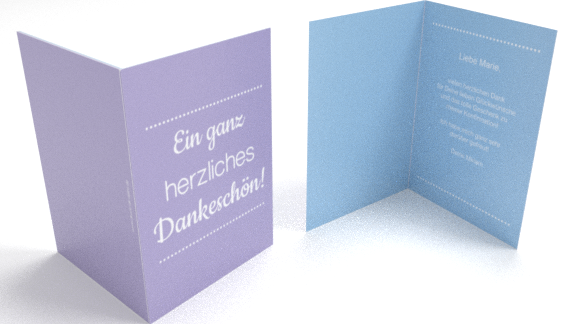 Dankeskarte Typografie (Lila)